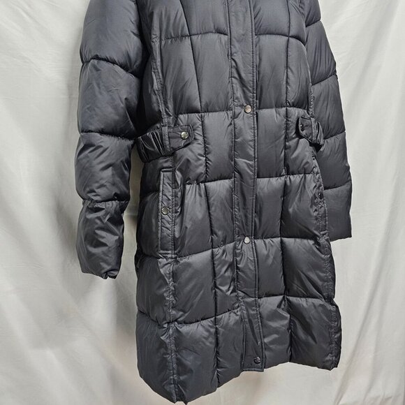 Ralph Lauren Faux-Fur-Trimmed Hooded Puffer Coat Women Size XL Charcoal - Picture 12 of 13